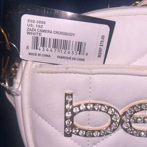 Bebe White Zaza Camera Crossbody Bag